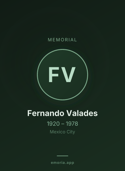 Memorial portrait of Fernando Valades