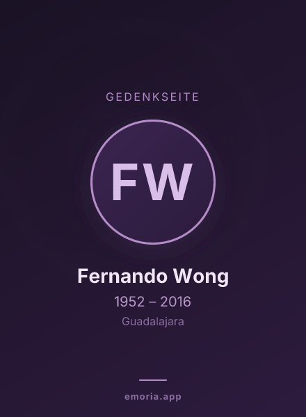 Gedenkportrait von Fernando Wong