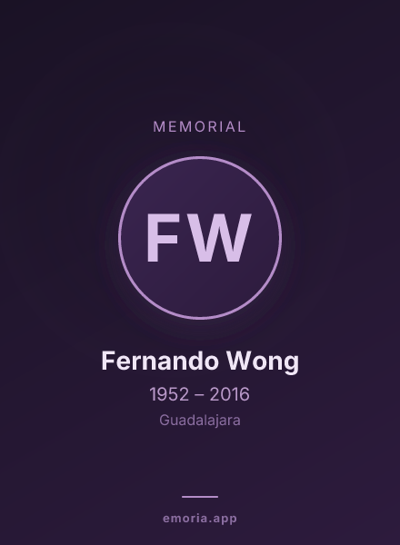 Memorial portrait of Fernando Wong