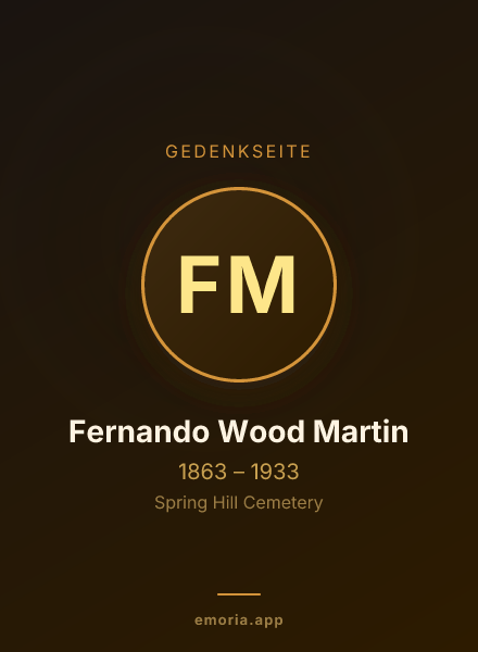 Gedenkportrait von Fernando Wood Martin
