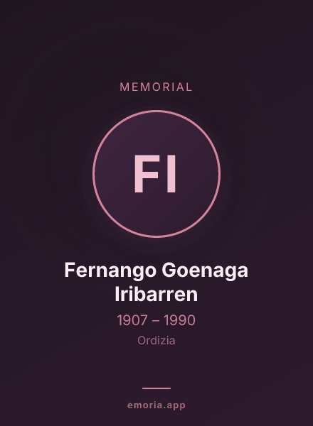 Memorial portrait of Fernango Goenaga Iribarren