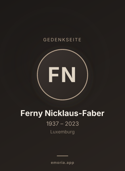 Gedenkportrait von Ferny Nicklaus-Faber