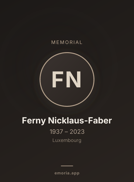 Memorial portrait of Ferny Nicklaus-Faber
