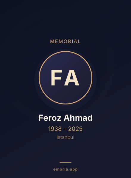 Memorial portrait of Feroz Ahmad