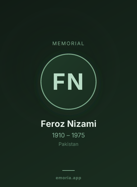 Memorial portrait of Feroz Nizami