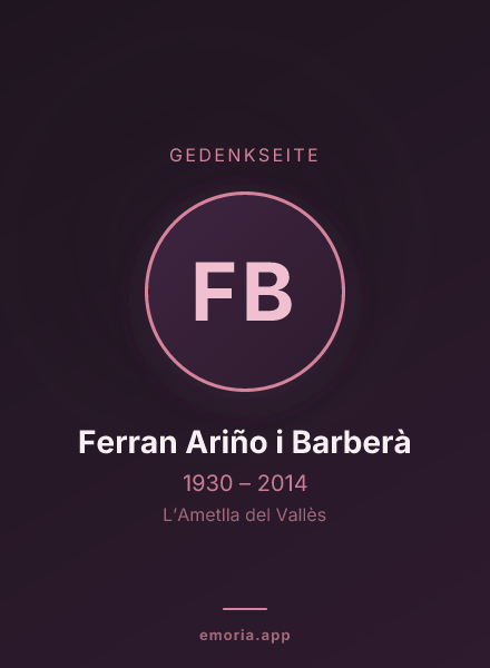 Gedenkportrait von Ferran Ariño i Barberà