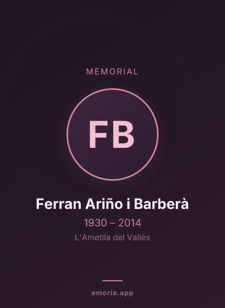 Memorial portrait of Ferran Ariño i Barberà