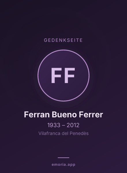 Gedenkportrait von Ferran Bueno Ferrer