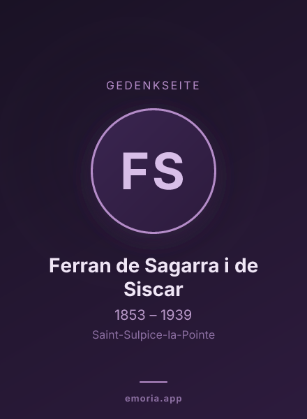 Gedenkportrait von Ferran de Sagarra i de Siscar