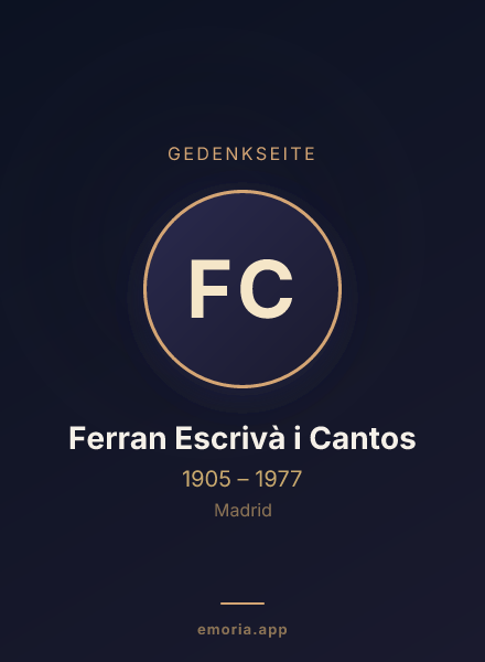 Gedenkportrait von Ferran Escrivà i Cantos