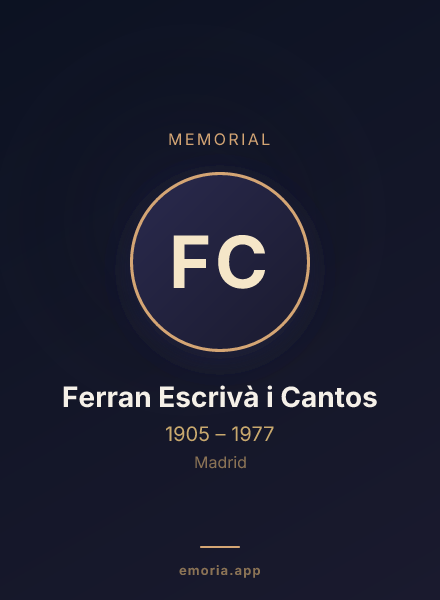 Memorial portrait of Ferran Escrivà i Cantos