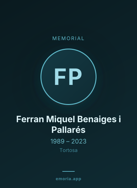 Memorial portrait of Ferran Miquel Benaiges i Pallarés