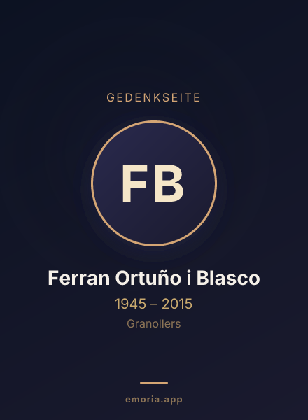 Gedenkportrait von Ferran Ortuño i Blasco