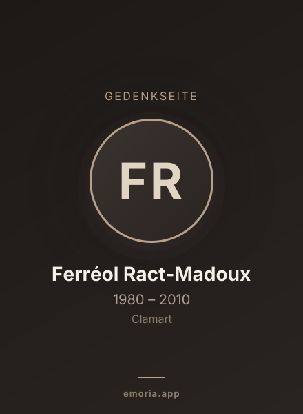 Gedenkportrait von Ferréol Ract-Madoux