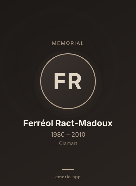 Memorial portrait of Ferréol Ract-Madoux