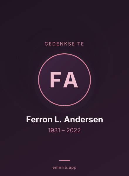Gedenkportrait von Ferron L. Andersen