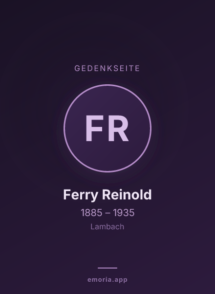 Gedenkportrait von Ferry Reinold