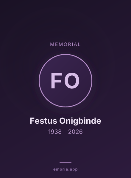 Memorial portrait of Festus Onigbinde