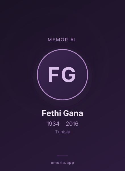 Memorial portrait of Fethi Gana
