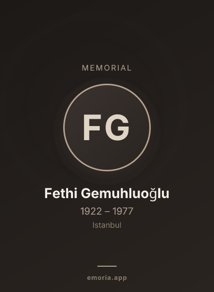 Memorial portrait of Fethi Gemuhluoğlu