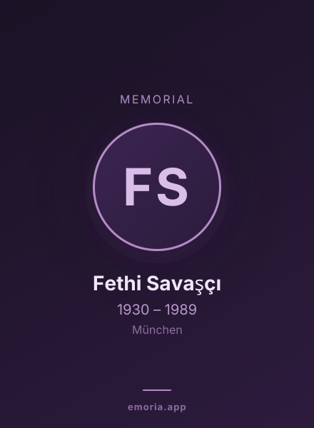 Memorial portrait of Fethi Savaşçı