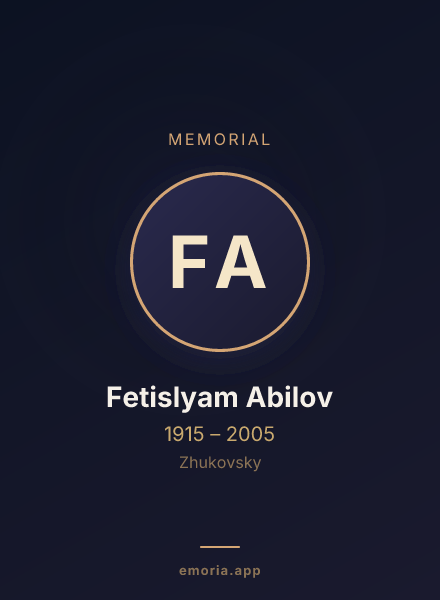 Memorial portrait of Fetislyam Abilov