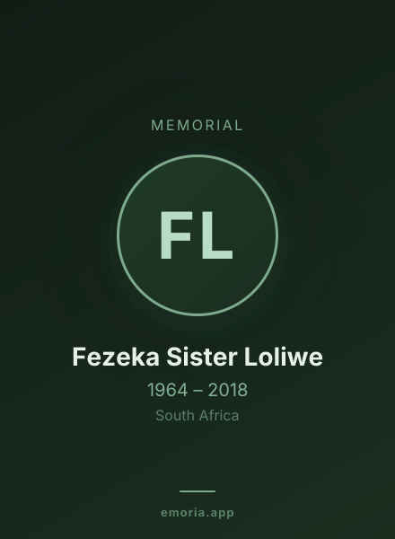 Memorial portrait of Fezeka Sister Loliwe
