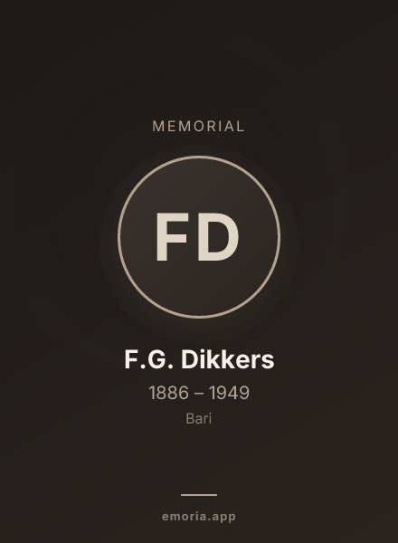 Memorial portrait of F.G. Dikkers
