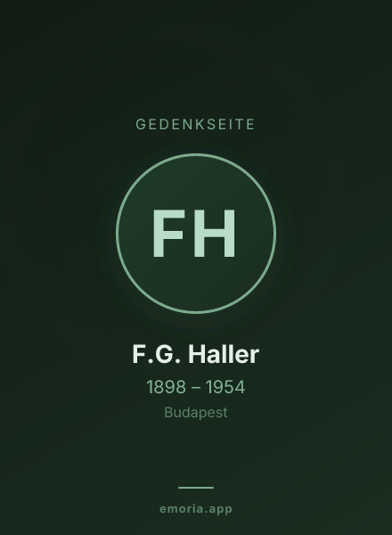 Gedenkportrait von F.G. Haller