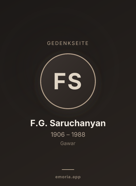 Gedenkportrait von F.G. Saruchanyan