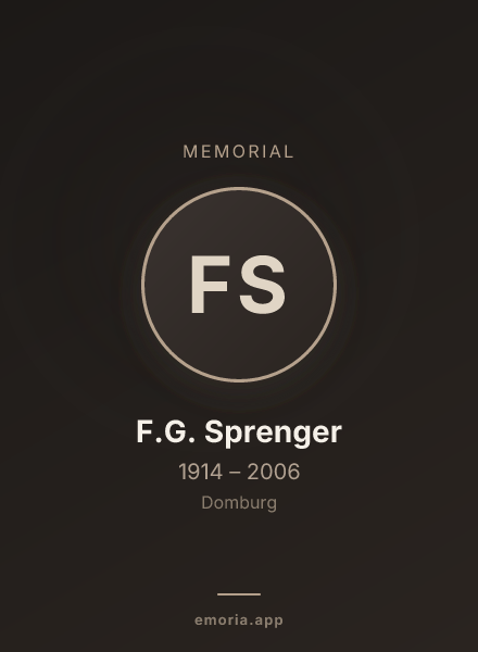 Memorial portrait of F.G. Sprenger