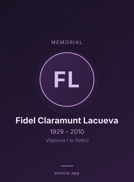 Memorial portrait of Fidel Claramunt Lacueva