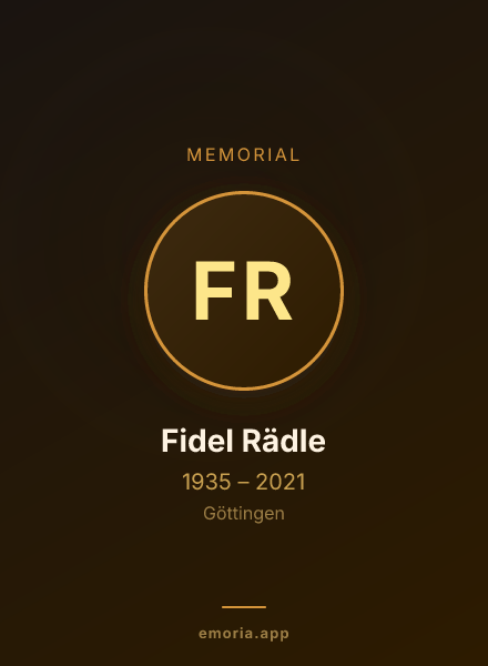 Memorial portrait of Fidel Rädle
