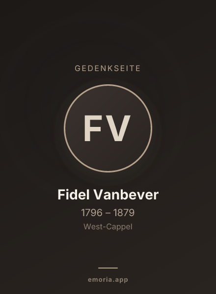 Gedenkportrait von Fidel Vanbever