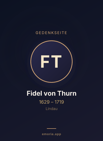 Gedenkportrait von Fidel von Thurn