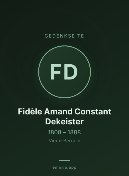 Gedenkportrait von Fidèle Amand Constant Dekeister