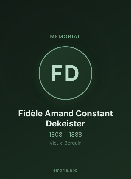 Memorial portrait of Fidèle Amand Constant Dekeister