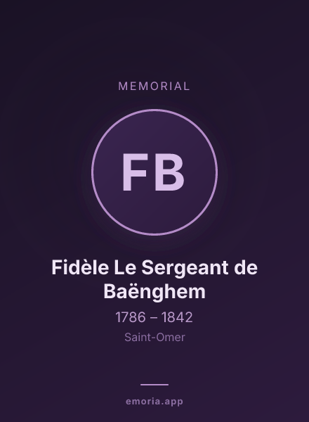 Memorial portrait of Fidèle Le Sergeant de Baënghem