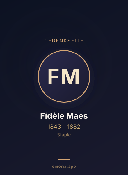 Gedenkportrait von Fidèle Maes