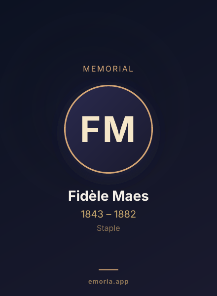 Memorial portrait of Fidèle Maes