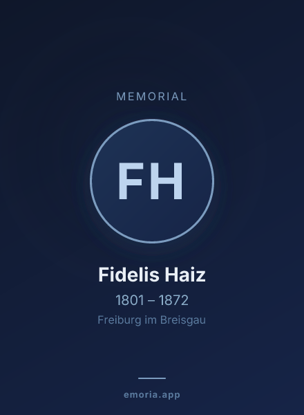 Memorial portrait of Fidelis Haiz