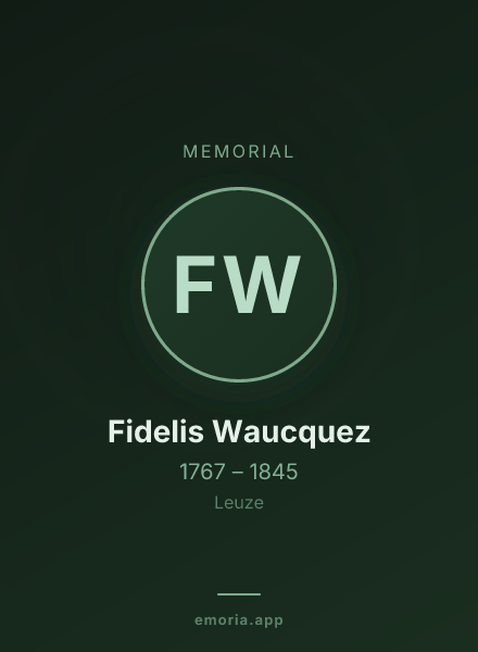 Memorial portrait of Fidelis Waucquez