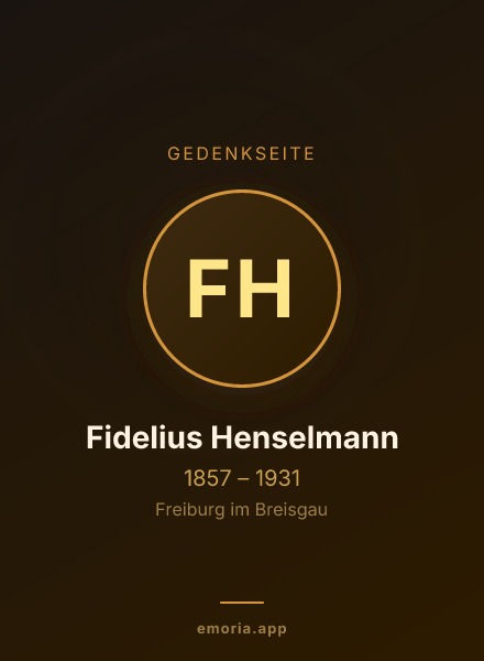 Gedenkportrait von Fidelius Henselmann