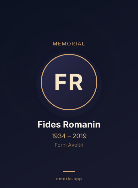 Memorial portrait of Fides Romanin