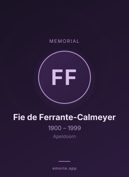 Memorial portrait of Fie de Ferrante-Calmeyer