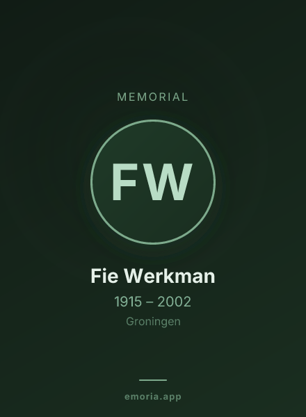 Memorial portrait of Fie Werkman