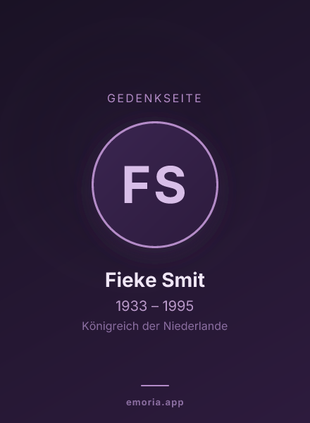 Gedenkportrait von Fieke Smit