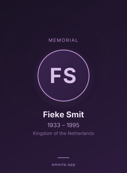 Memorial portrait of Fieke Smit