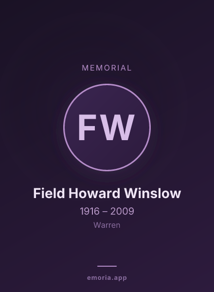Memorial portrait of Field Howard Winslow