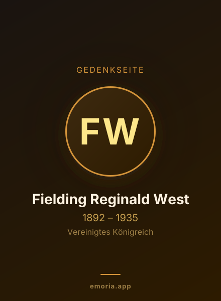 Gedenkportrait von Fielding Reginald West